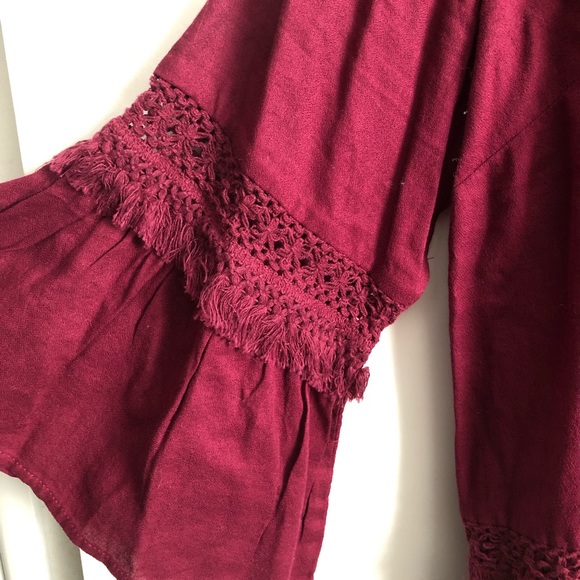 Burgundy JC Penney Blouse - Picture 2 of 2